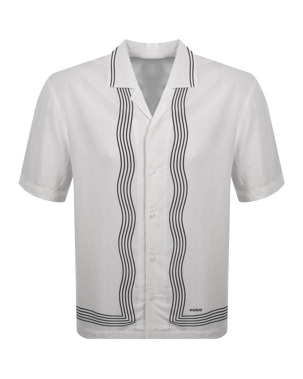 HUGO Gray Exolino Relaxed Fit Striped Shirt for men