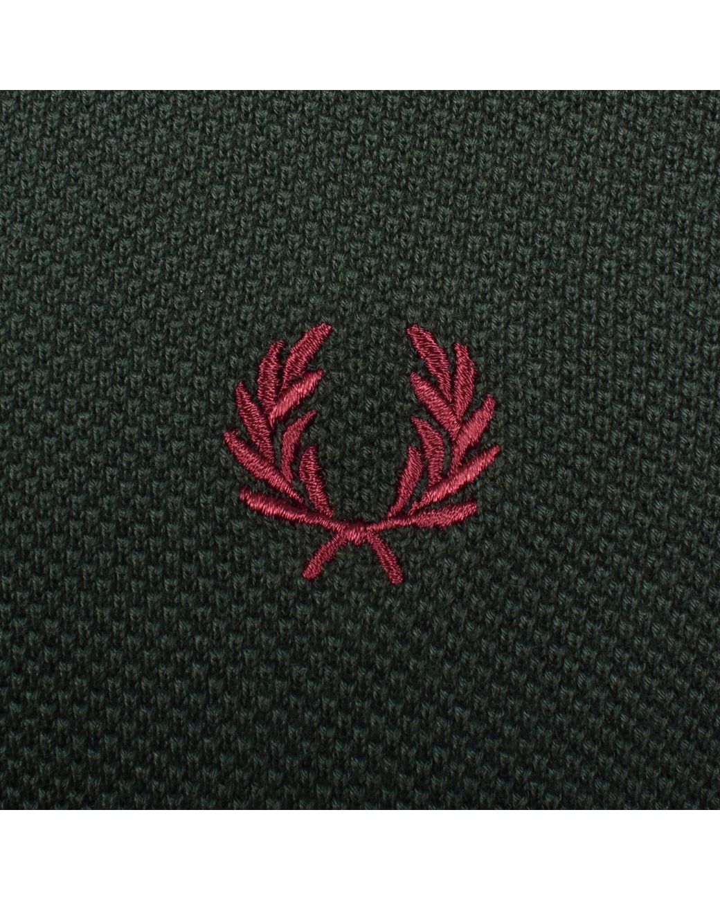 Fred Perry Green Pique Stitch Jumper for men