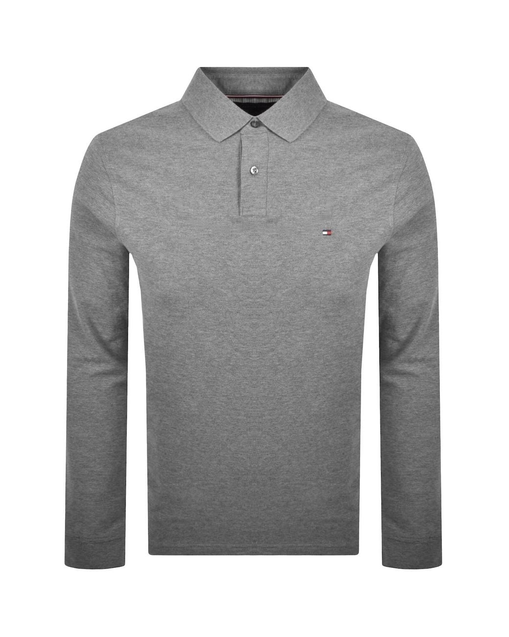 Tommy Hilfiger Gray Long Sleeved Polo T Shirt for men