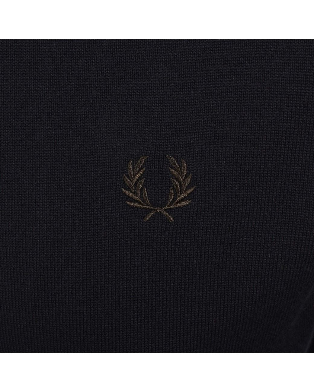 Fred Perry Blue Long Sleeve Knit Polo for men