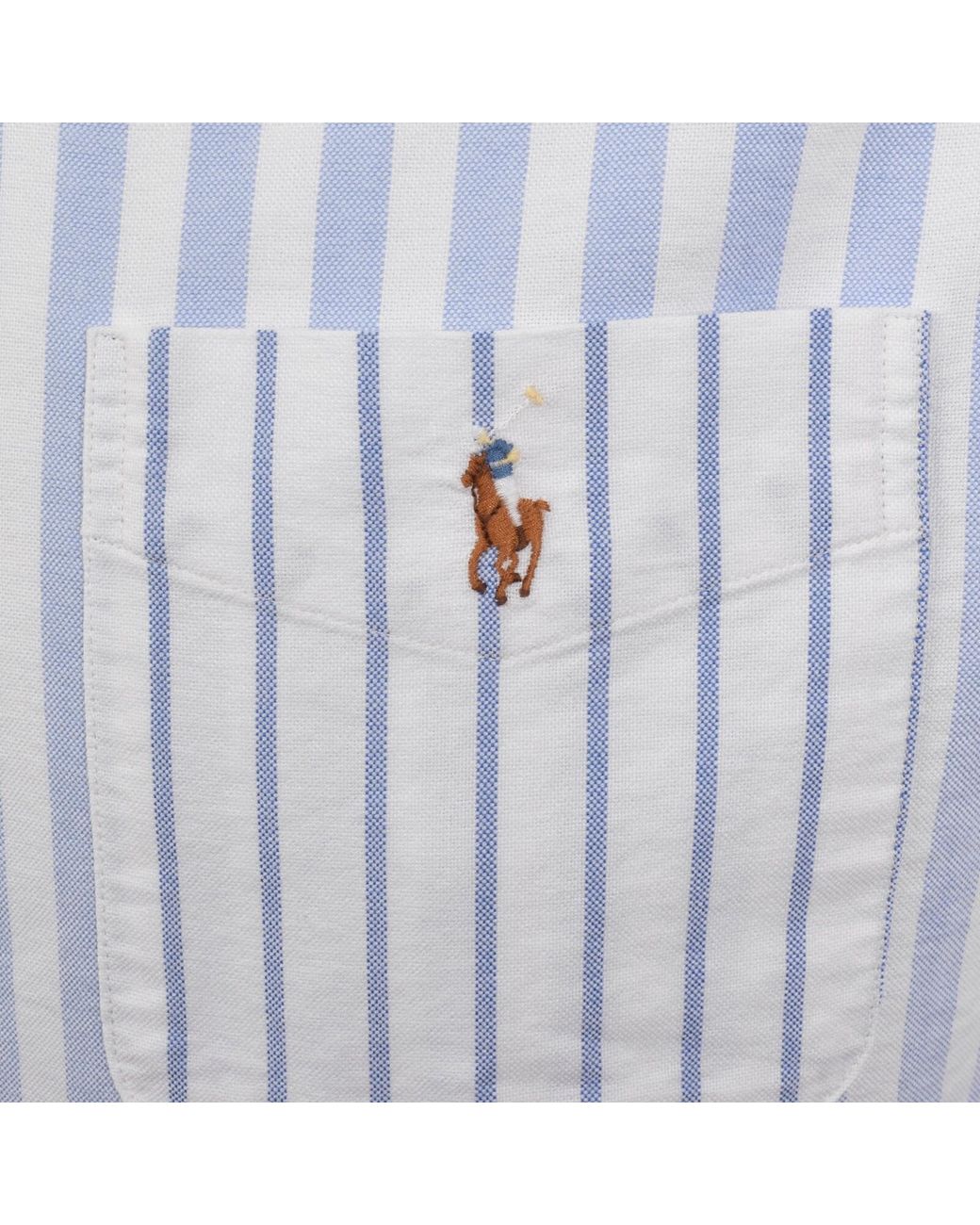 Ralph Lauren Blue Long Sleeve Stripe Shirt for men
