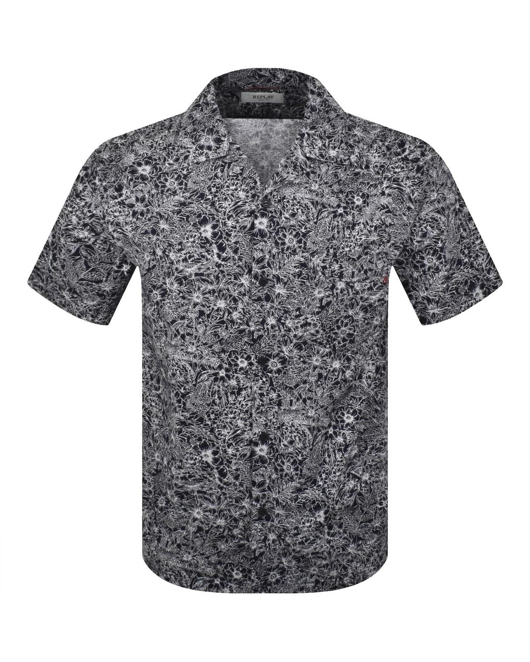 Replay Gray Floral Shirt for men