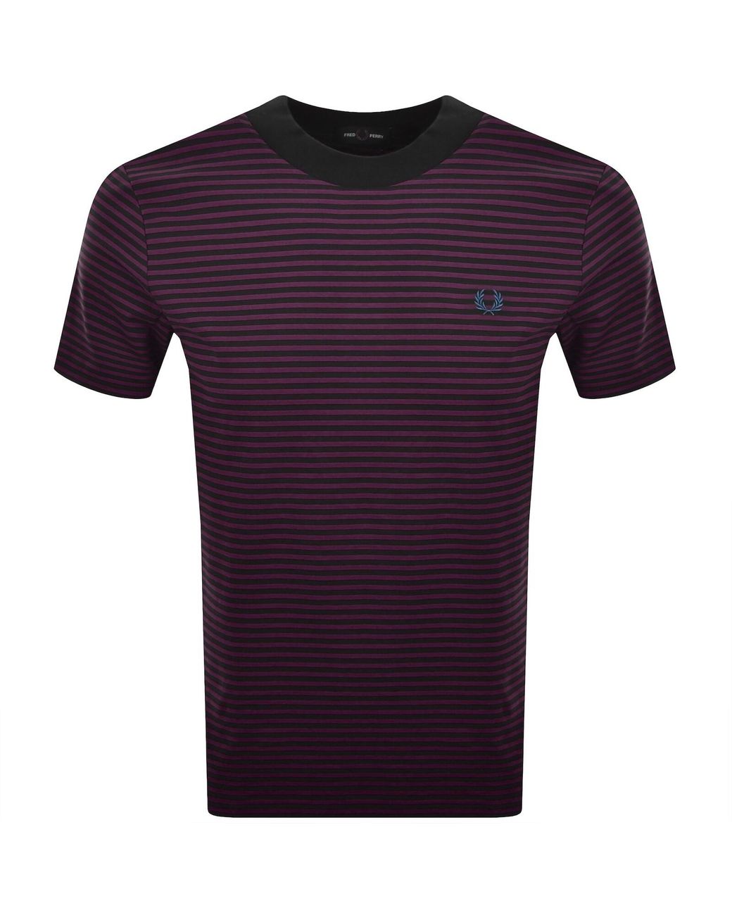 Fred Perry Purple Fine Stripe T Shirt for men