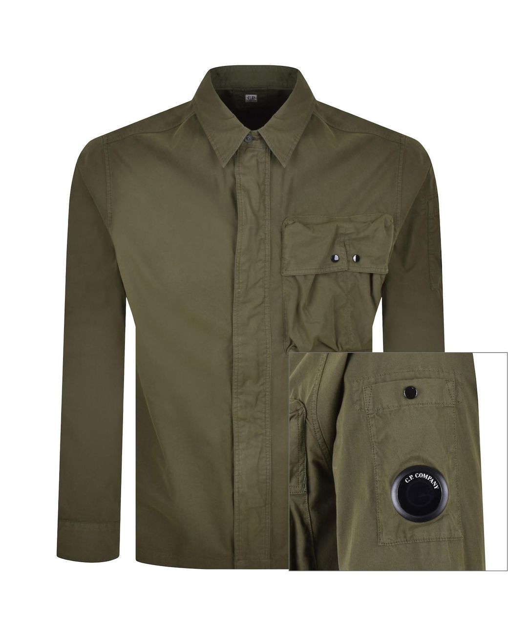 C P Company Green Cp Company Long Sleeve Shirt for men