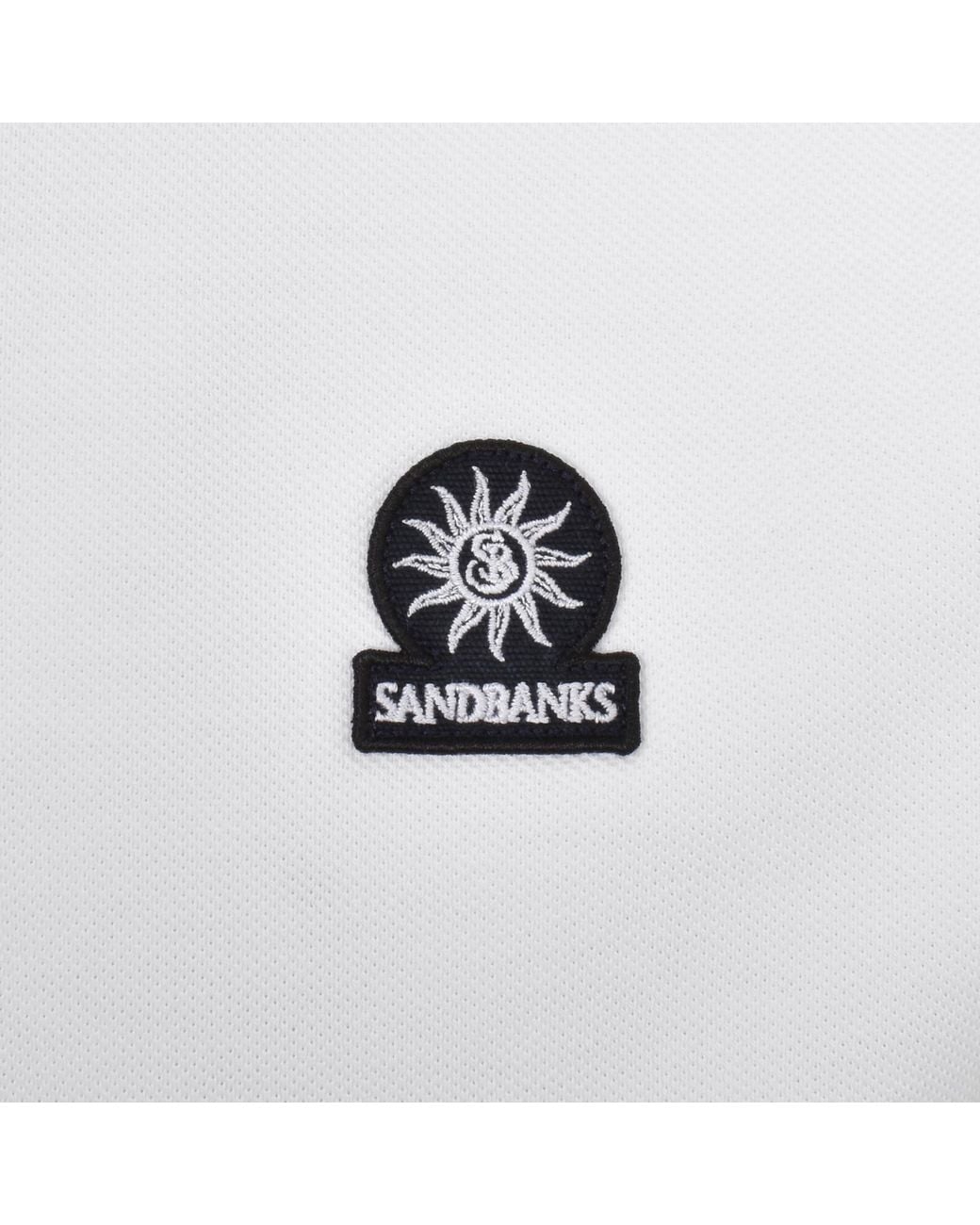 Sandbanks White Badge Logo Polo T Shirt for men