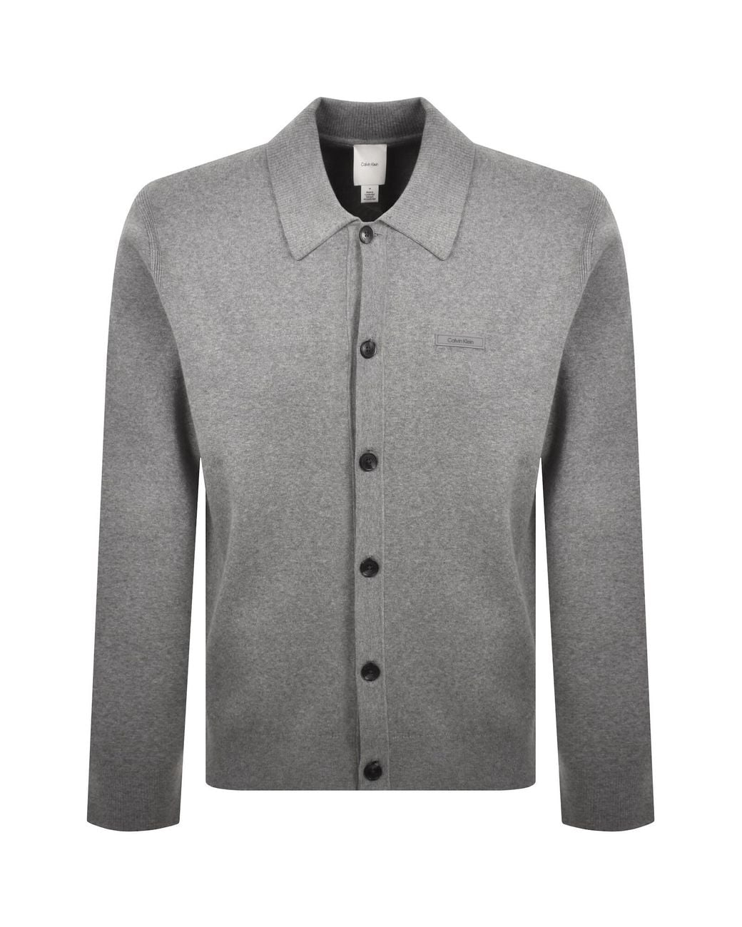 Calvin Klein Gray Knit Polo Jumper for men