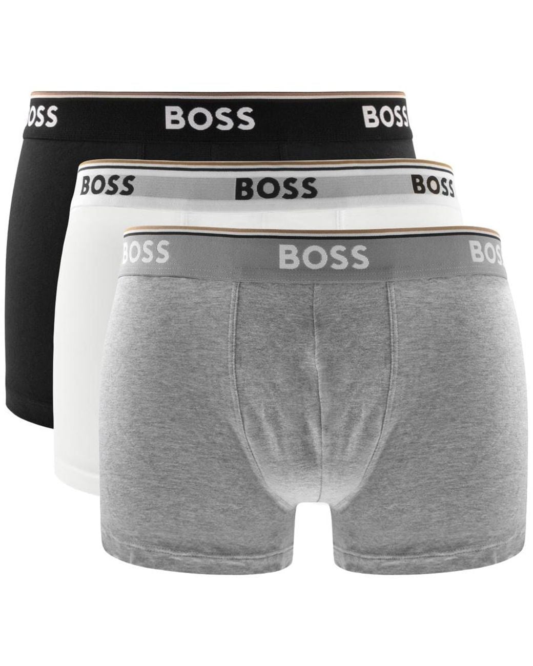 BOSS BUSINESS Gray Boss Underwear 3 Pack Trunks for men