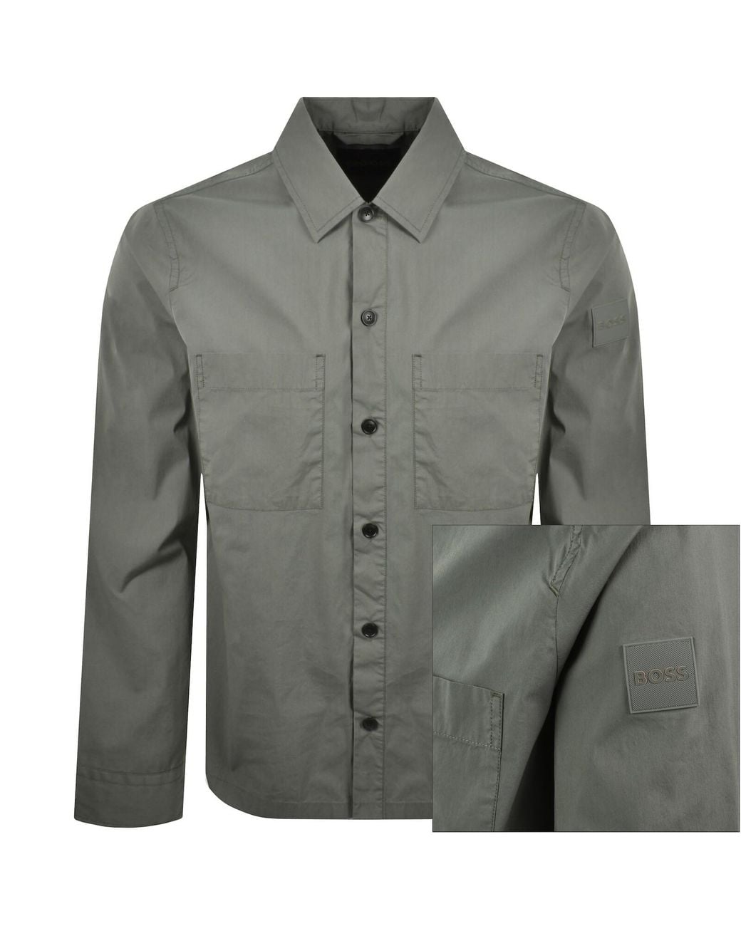 Boss Gray Boss Lockyo Overshirt for men