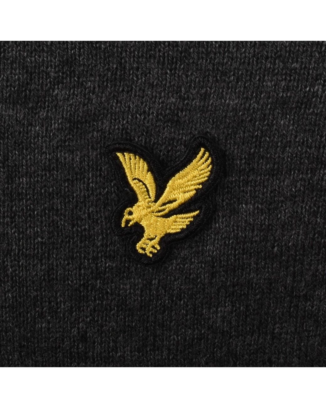 Lyle & Scott Black Quarter Zip Knitted Jumper for men