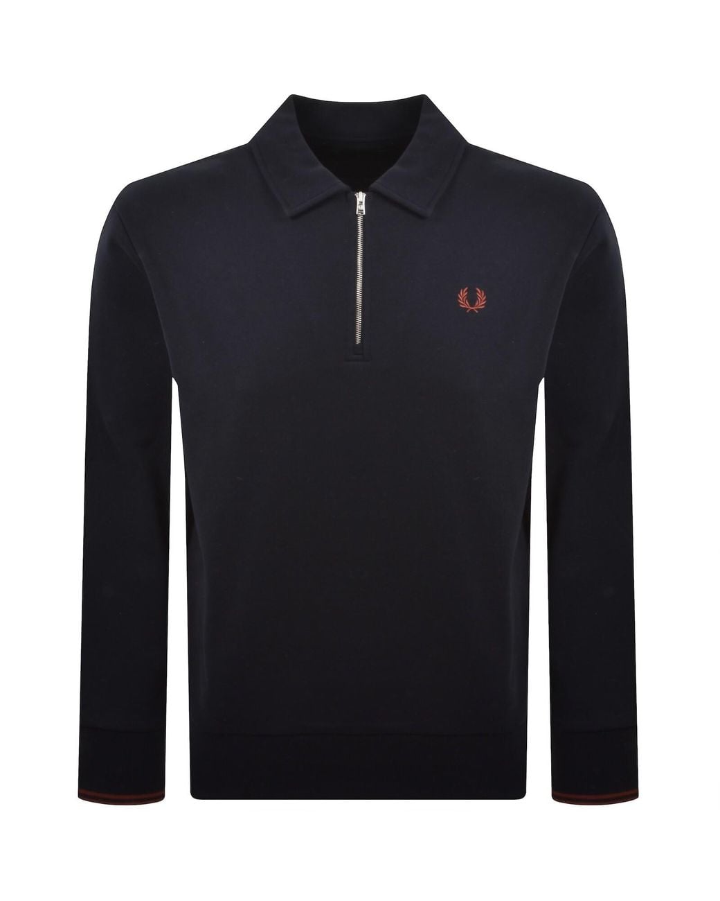 Fred Perry Blue Collared Sweatshirt for men