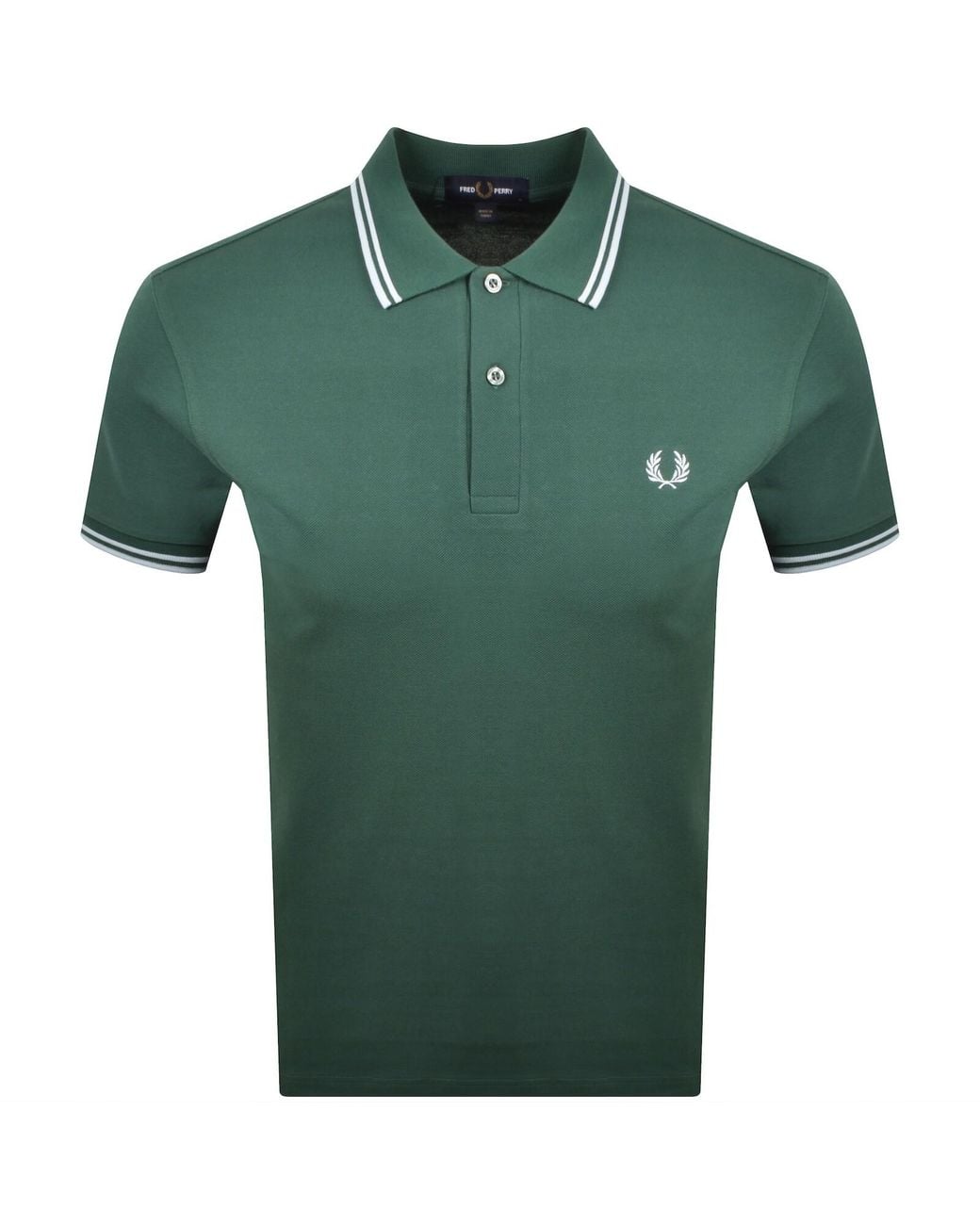 Fred Perry Green Twin Tipped Polo T Shirt for men