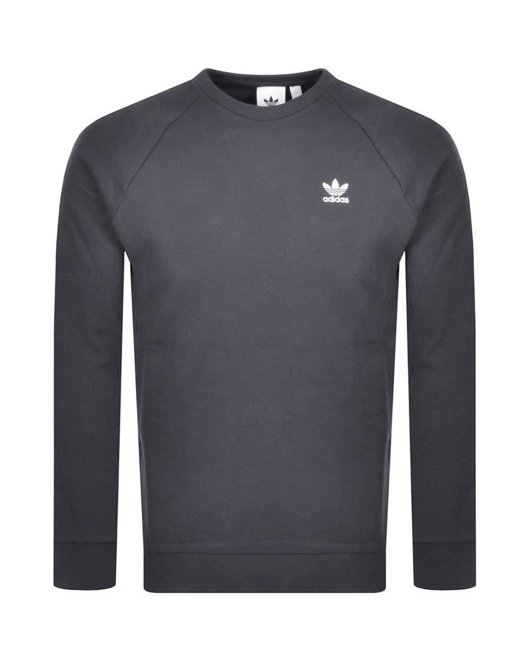 adidas Originals Fleece Essential Sweatshirt in Grey (Gray) for Men - Lyst