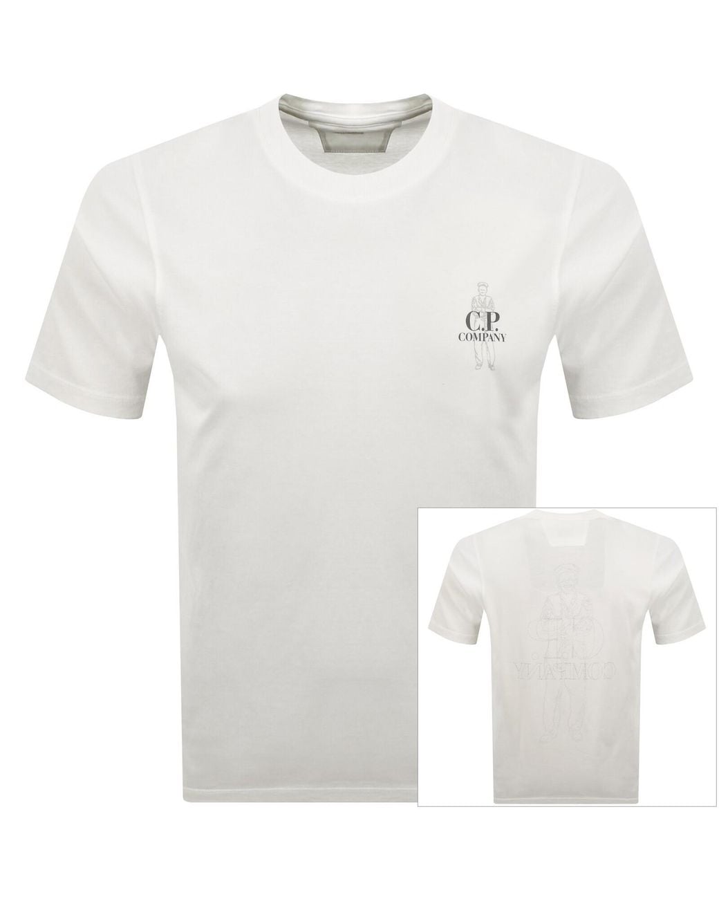 C P Company White Cp Company Comfort Logo T Shirt for men