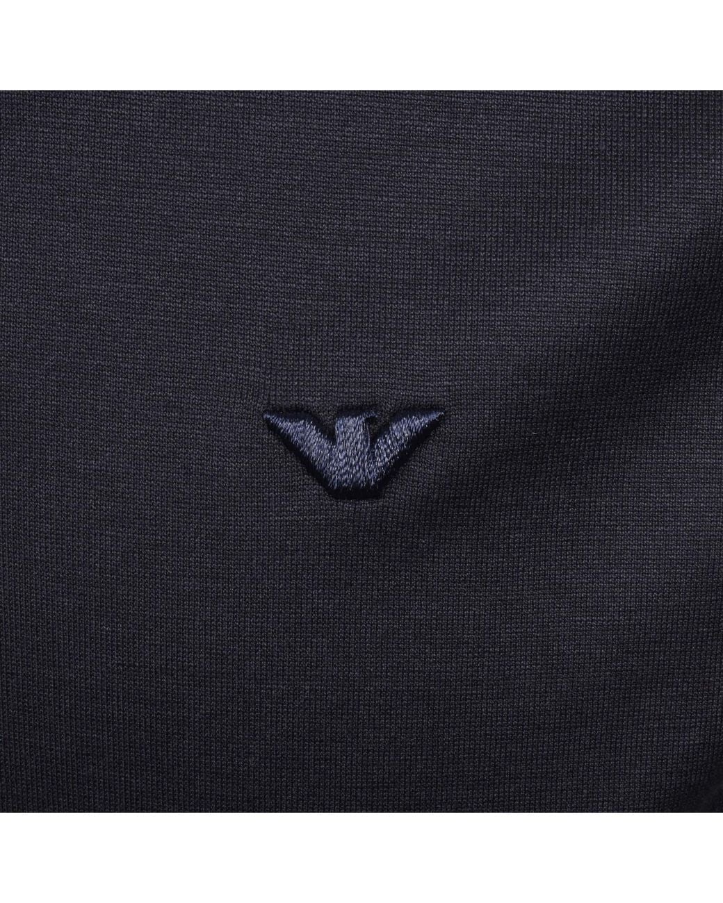 Armani Blue Emporio Long Sleeved Polo T Shirt for men