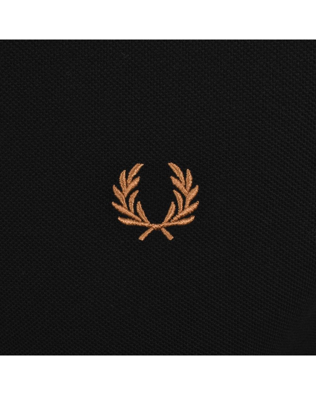 Fred Perry Black Jacquard Cuff T Shirt for men