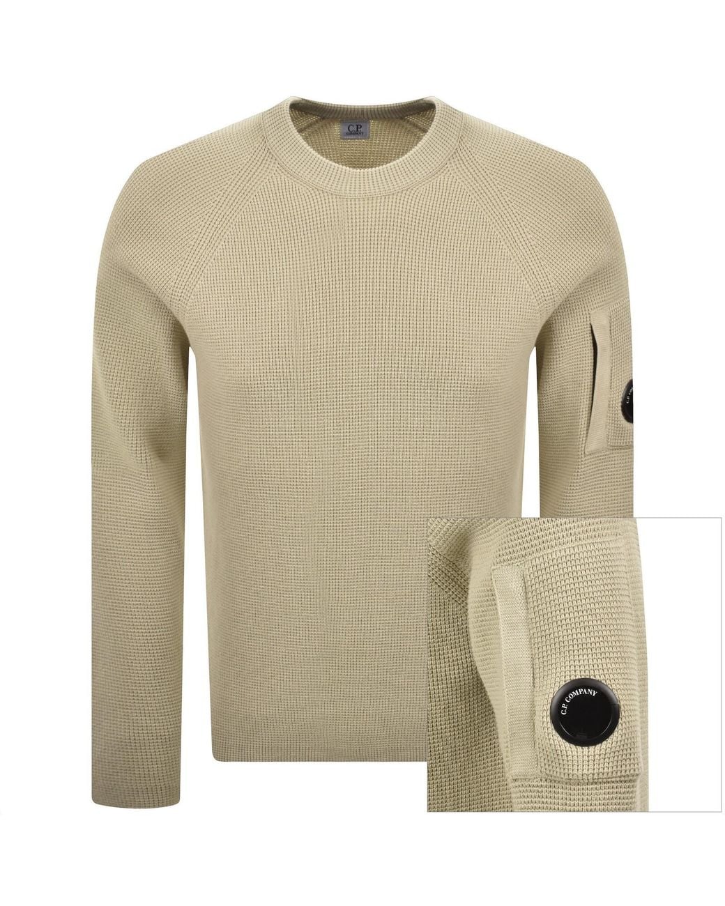 C P Company Natural Cp Company Waffle Knit Jumper for men