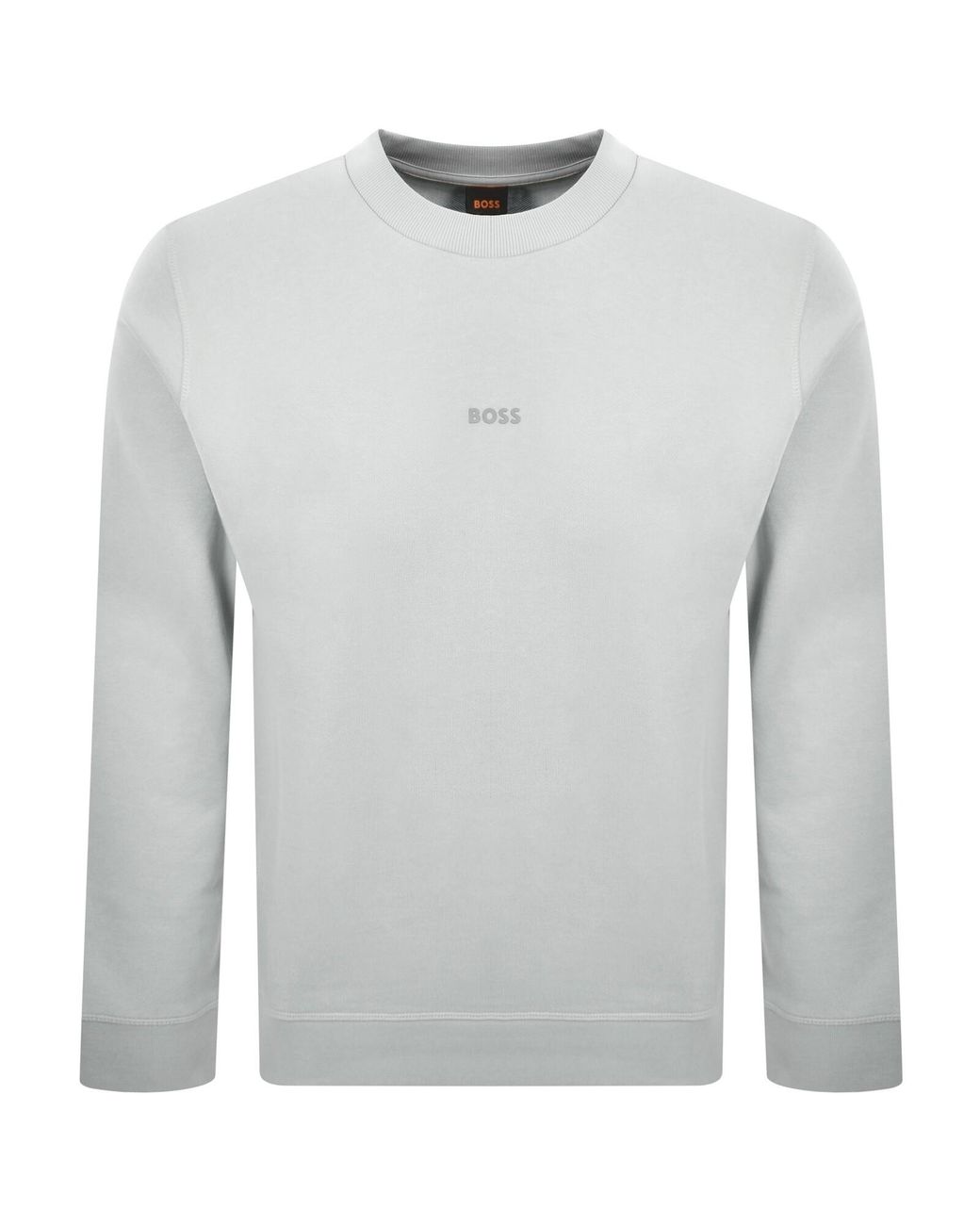 Boss Gray Boss We Small Crew Neck Sweatshirt for men