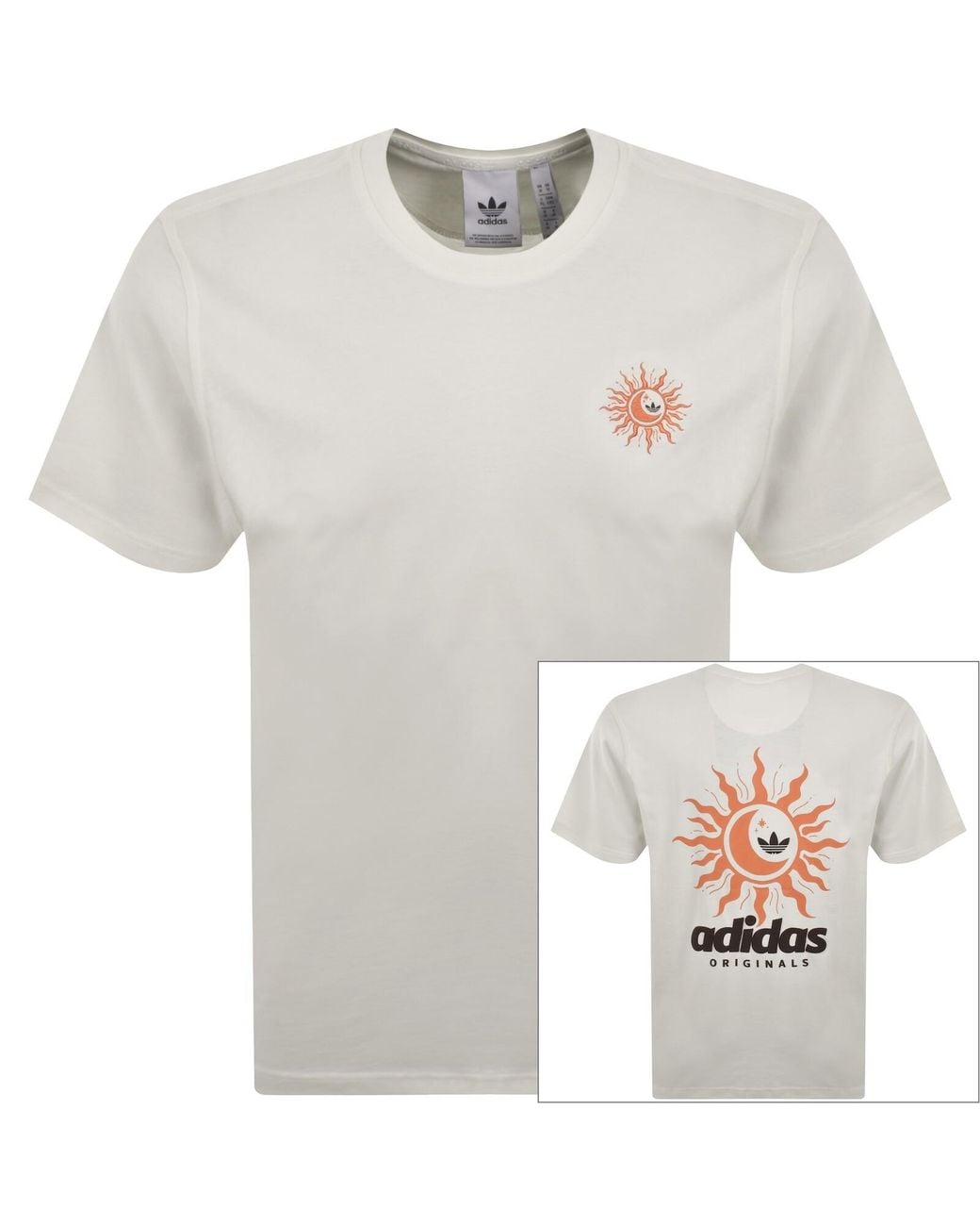 Adidas Originals White Sun Graphic T Shirt for men