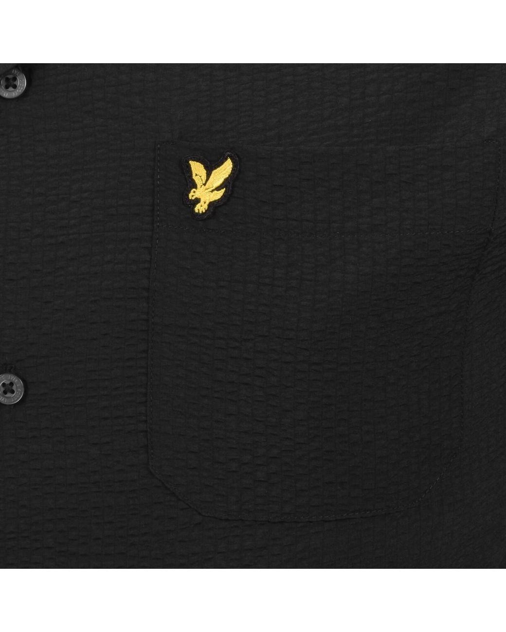 Lyle & Scott Black Crinkle Resort Shirt for men