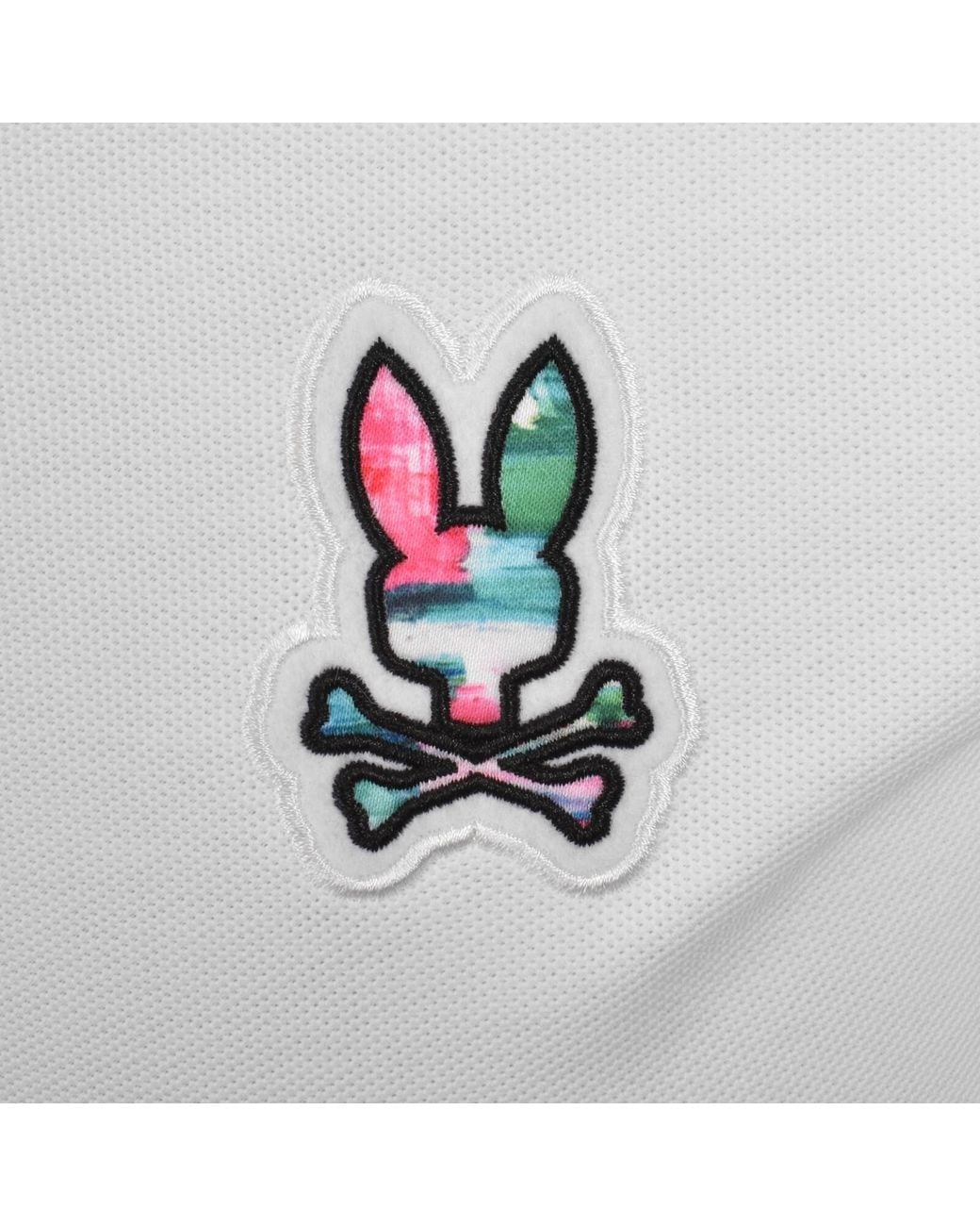 Psycho Bunny White Nate Pique Polo T Shirt for men