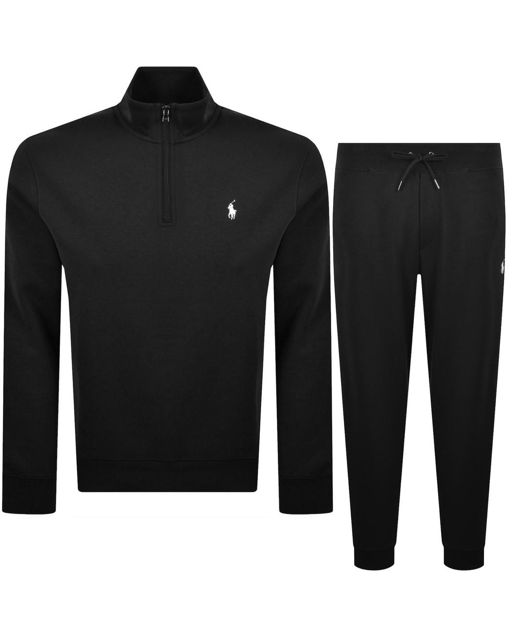 Ralph Lauren Black Quarter Zip Tracksuit for men