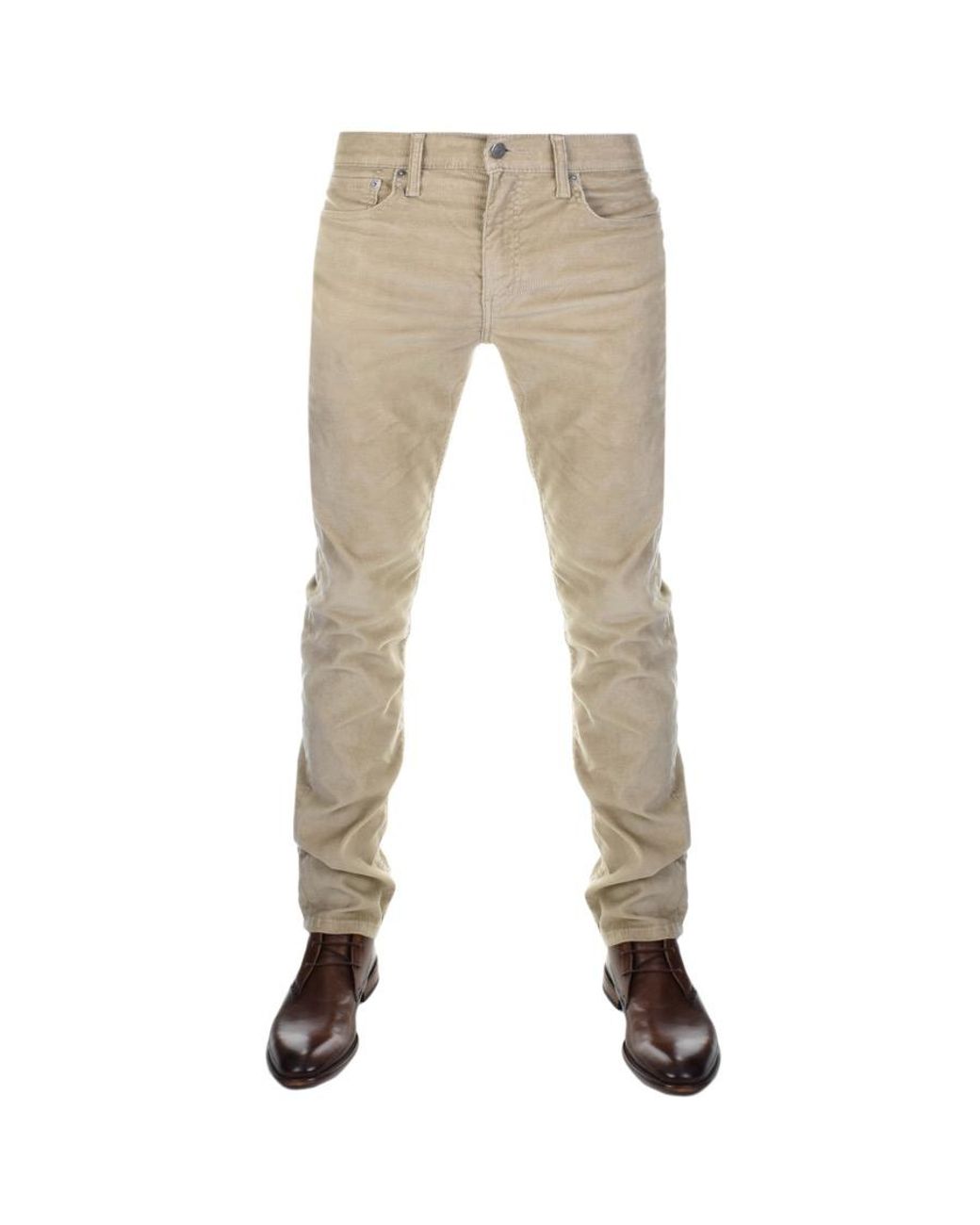 Levi's 511 Slim Fit Corduroy Trousers Beige in Natural for Men | Lyst UK