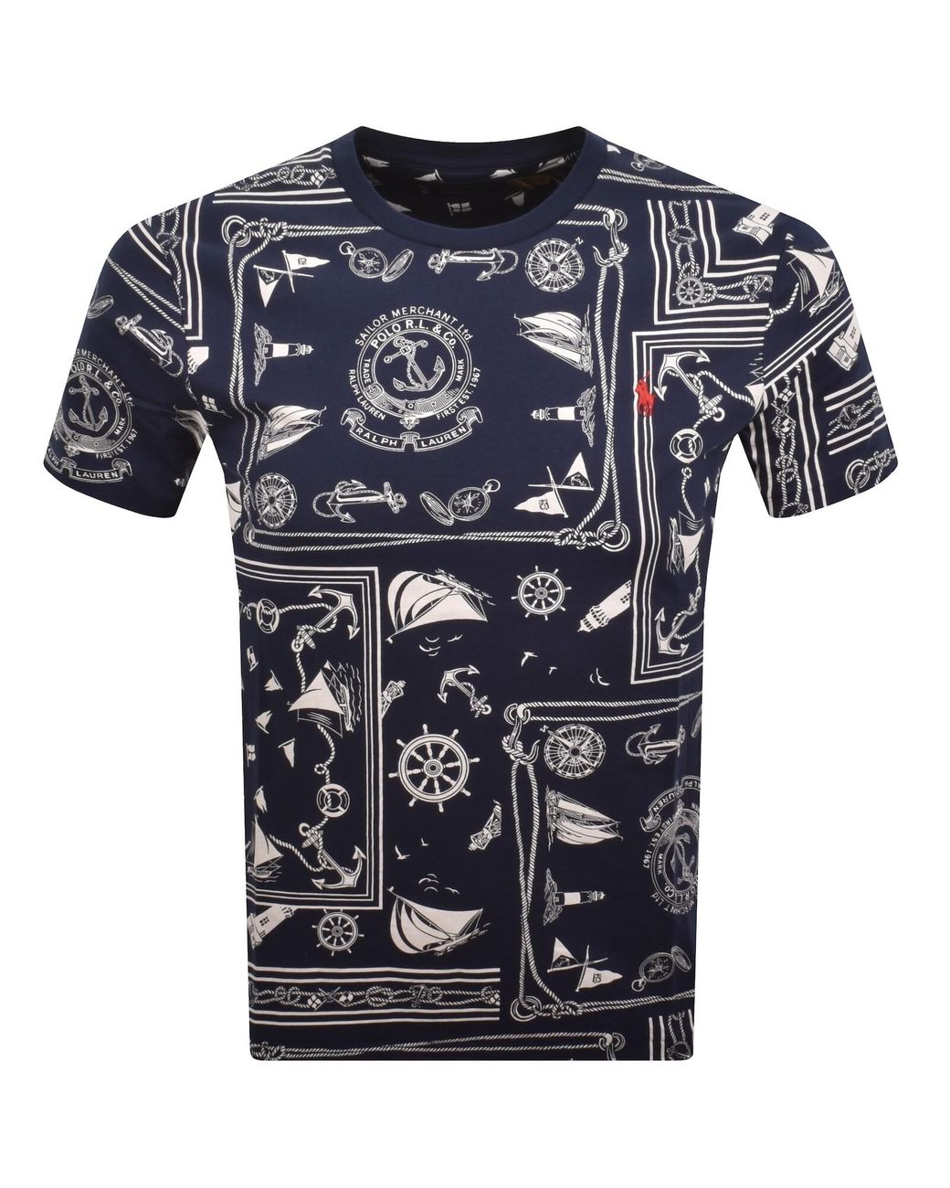 Ralph Lauren Blue All Over Print T Shirt for men