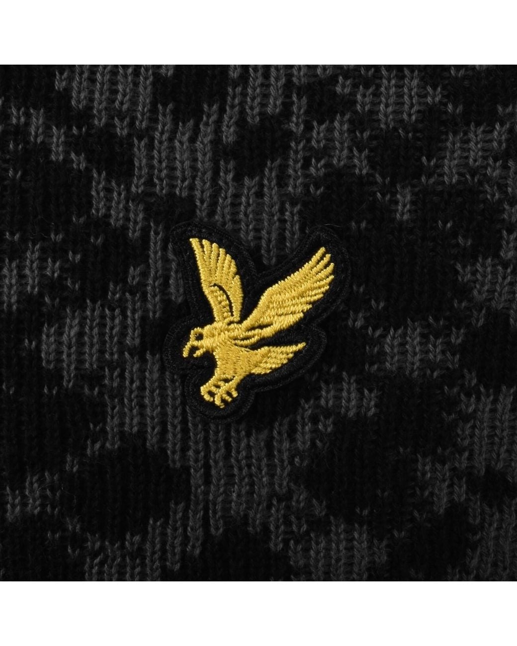 Lyle & Scott Black Ladder Tartan Knit Jumper for men