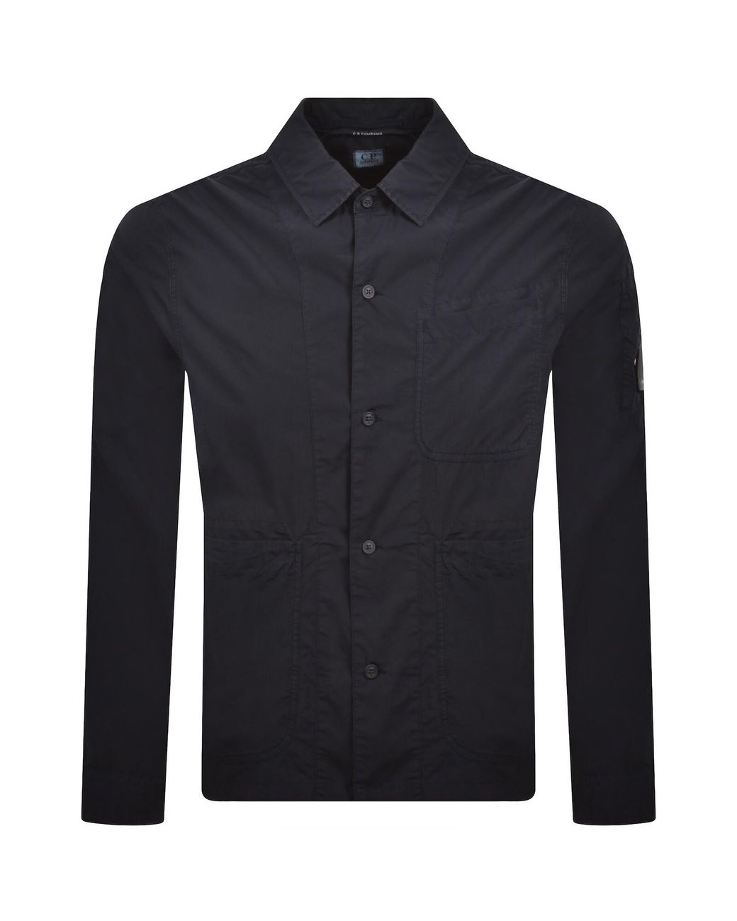 C P Company Blue Cp Company Popeline Overshirt for men