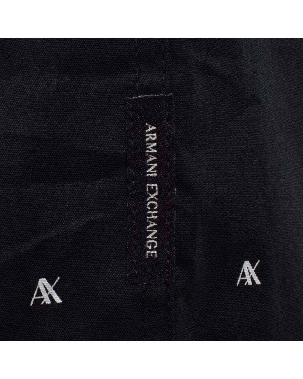 ARMANI EXCHANGE Black Ax Pattern Shirt Deep for men
