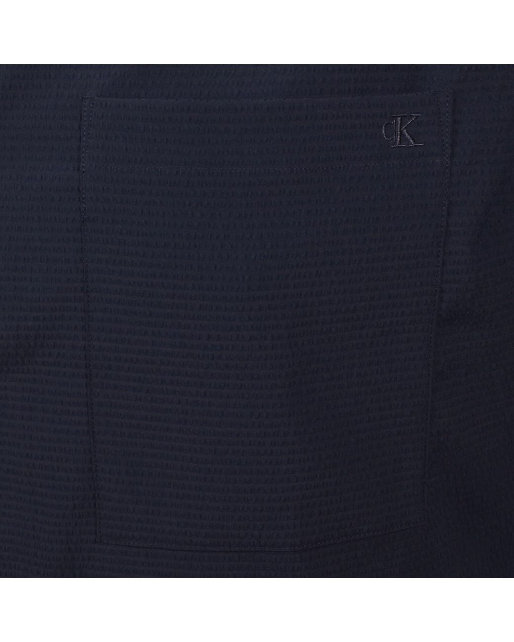 Calvin Klein Blue Seersucker Shirt for men