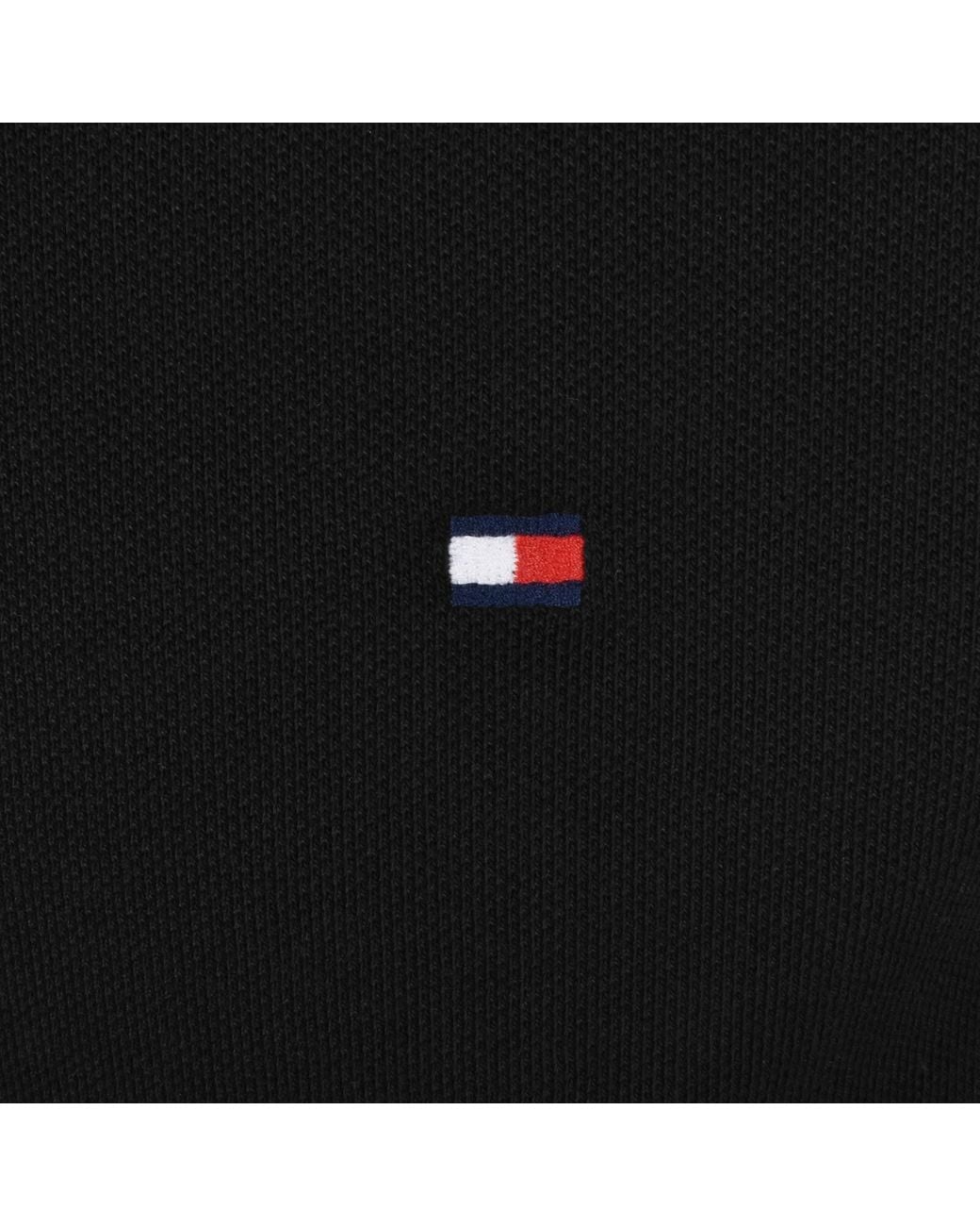 Tommy Hilfiger Black Contrast Collar Polo T Shirt for men