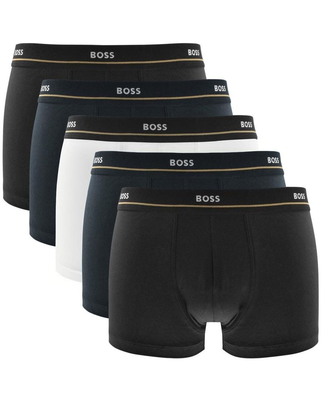 BOSS BUSINESS Black Boss Underwear 5 Pack Trunks for men