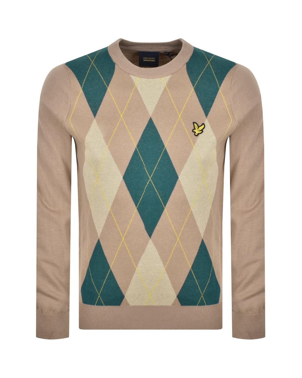 Lyle & Scott Green Argyle Knitted Jumper for men