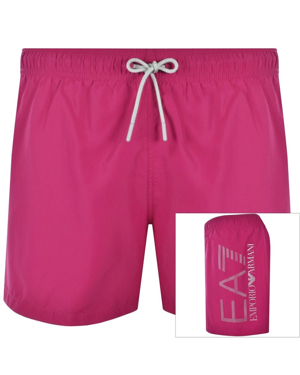 EA7 Pink Emporio Armani Logo Swim Shorts for men
