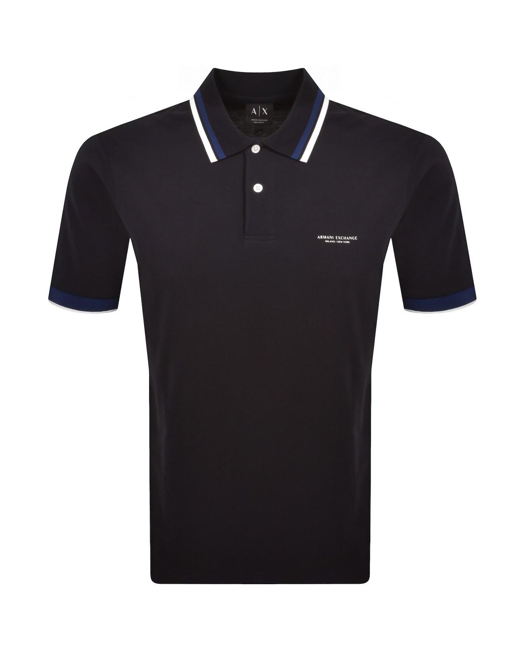 ARMANI EXCHANGE Black Polo T Shirt Deep for men