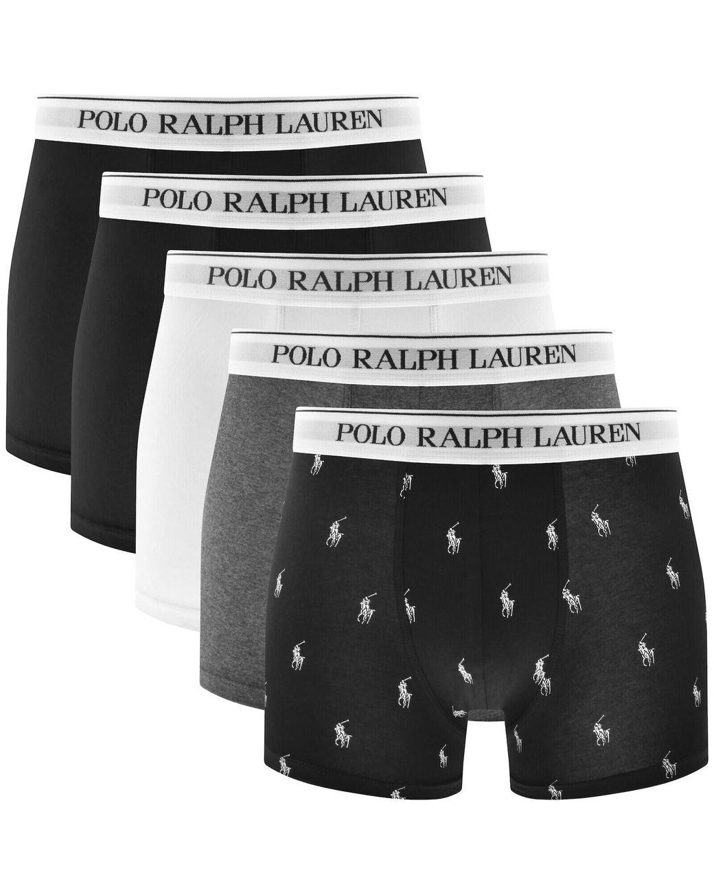Ralph Lauren Black Underwear 5 Pack Boxer Trunks for men