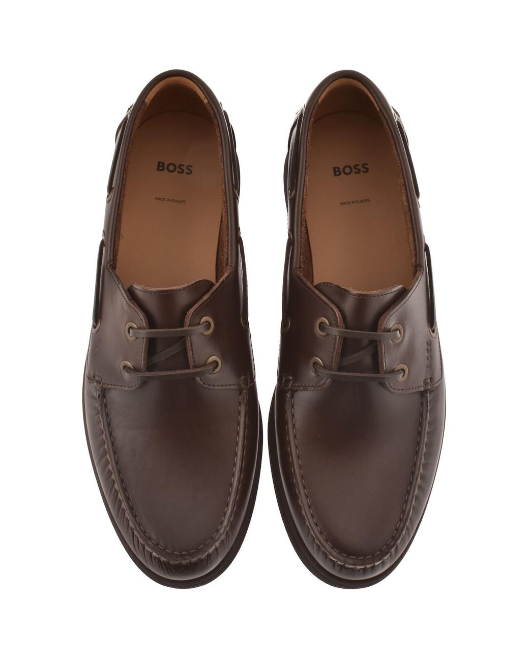 BOSS BUSINESS Brown Boss Sienne Leather Loafers Dark for men