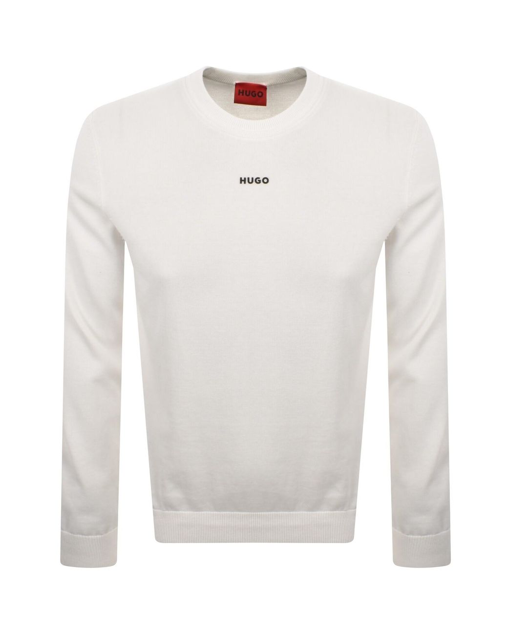 HUGO White San Cassius Knit Jumper for men
