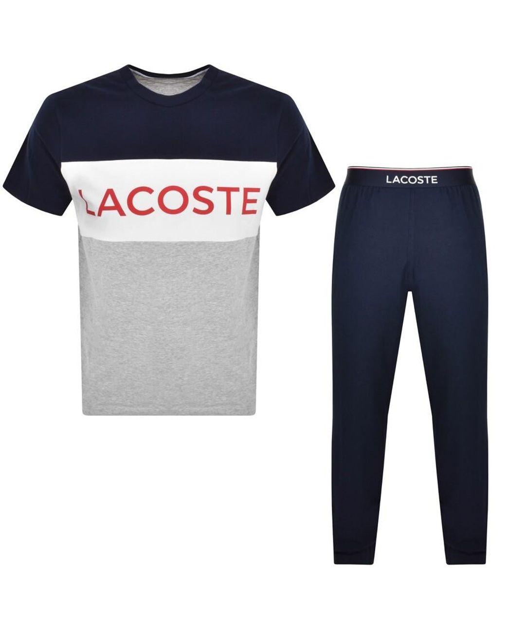 Lacoste T Shirt And Shorts Pyjama Set in Blue for Men | Lyst UK