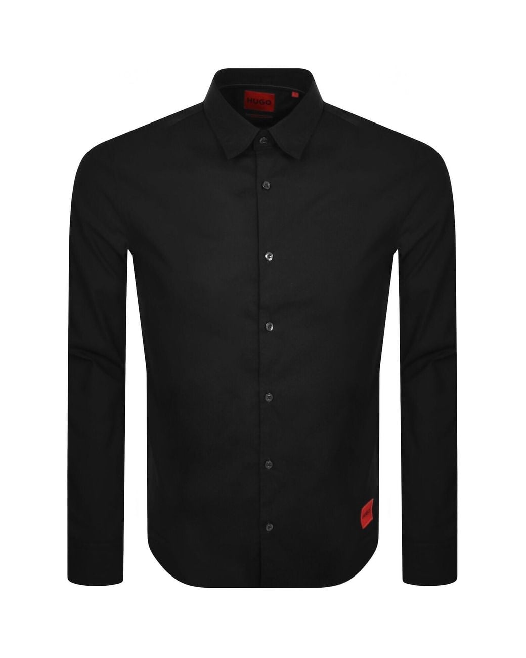 HUGO Black Long Sleeved Ermo Shirt for men