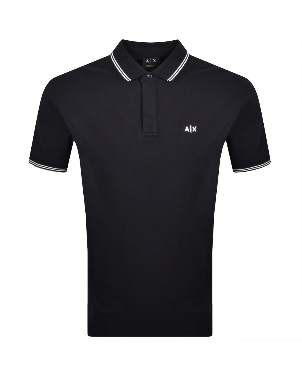 ARMANI EXCHANGE Black Polo T Shirt Deep for men