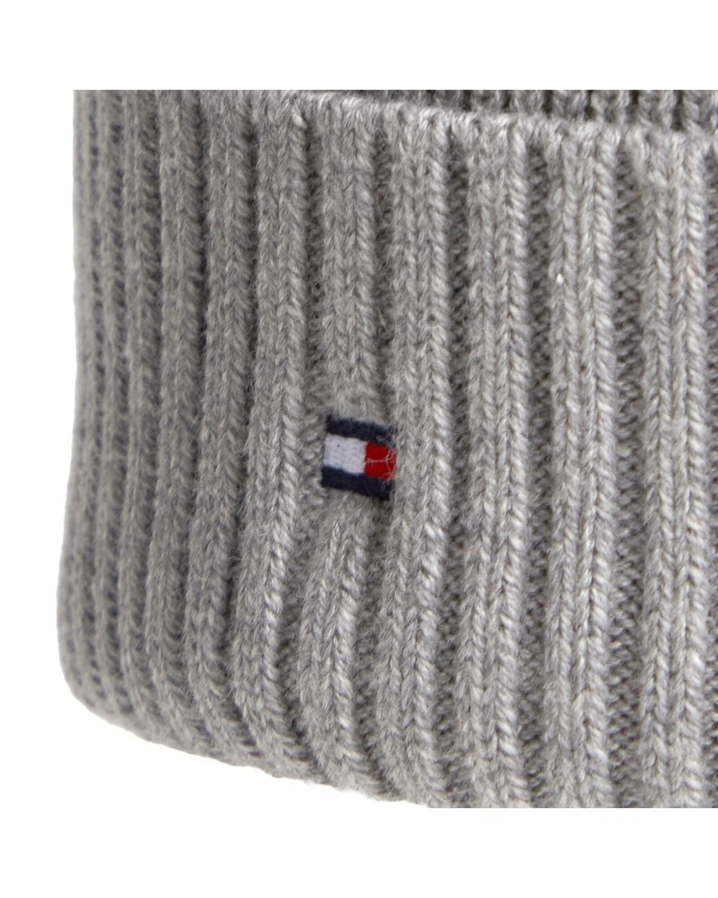 Tommy Hilfiger Gray Flag Beanie Hat for men