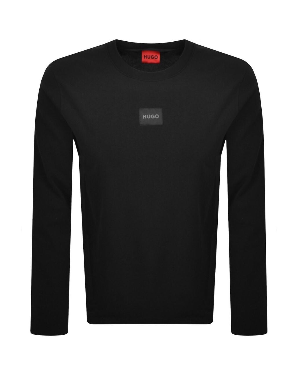 HUGO Black Mael Long Sleeve T Shirt for men