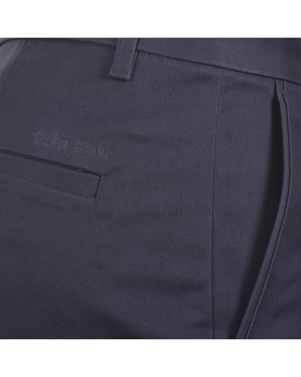 Calvin Klein Blue Slim Sateen Chino Trousers for men