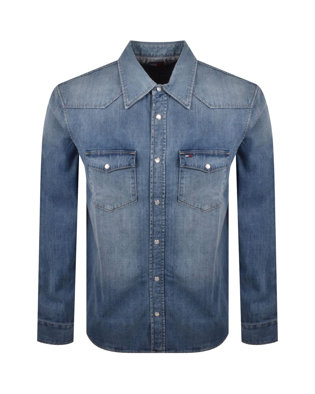 Tommy Hilfiger Blue Western Denim Shirt for men