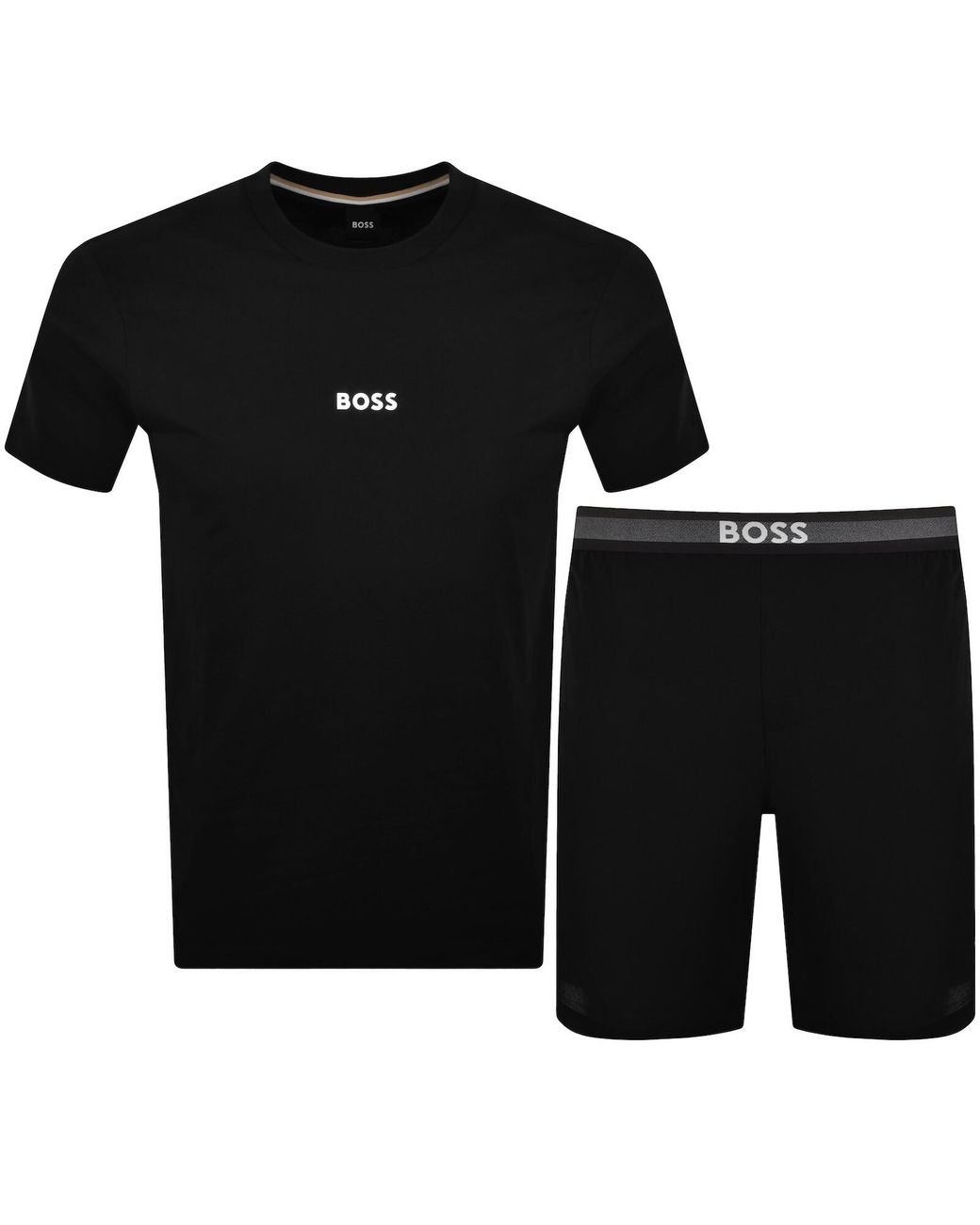 BOSS BUSINESS Black Boss Pique Short Set for men