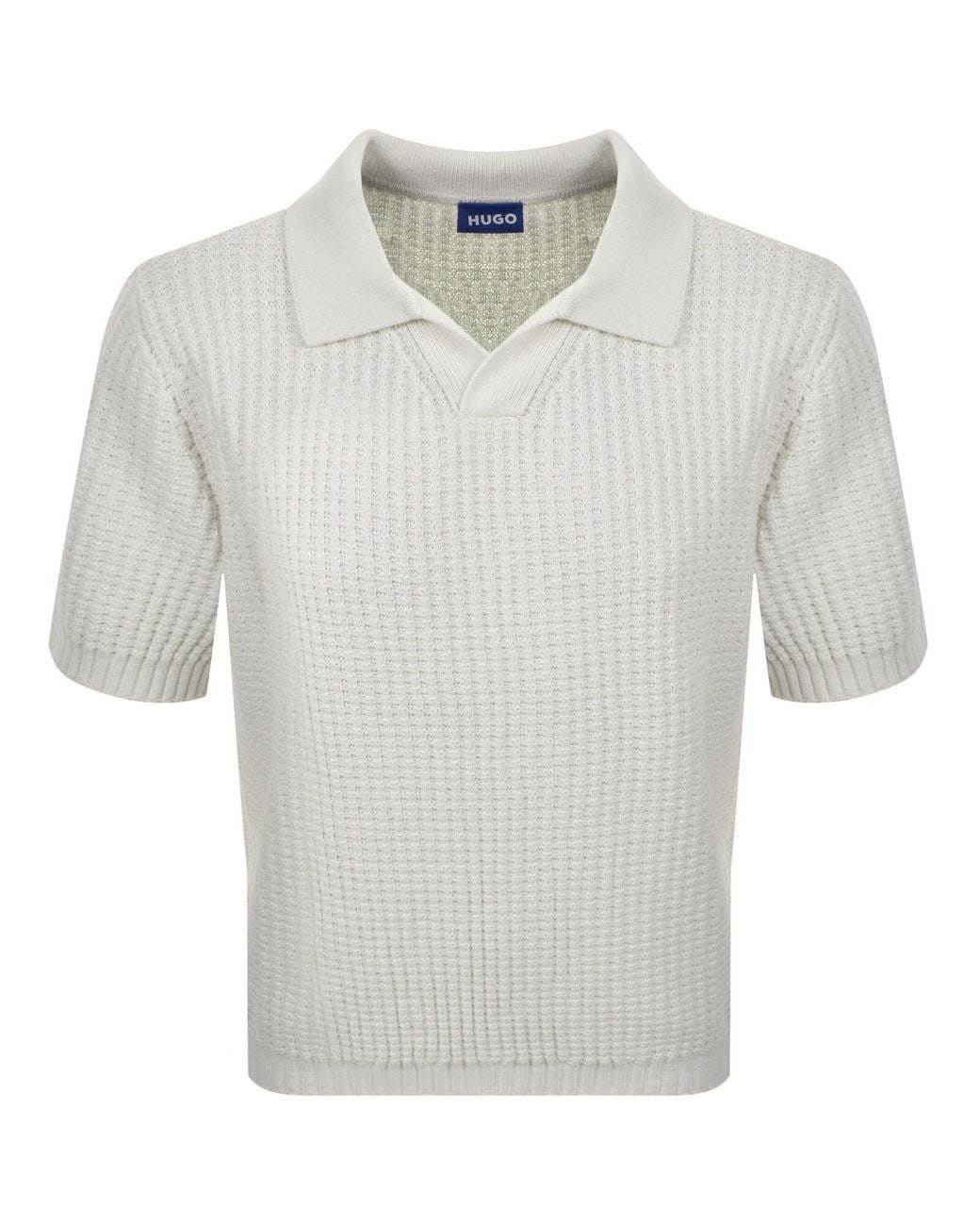 HUGO Gray Spero Knit Polo for men