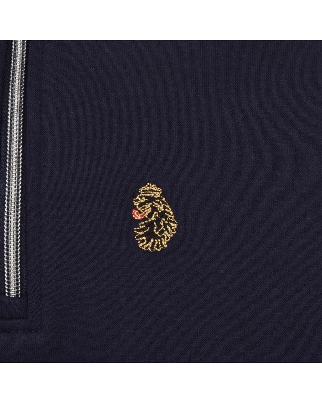 Luke 1977 Blue Quarter Zip Sydney Sweatshirt for men