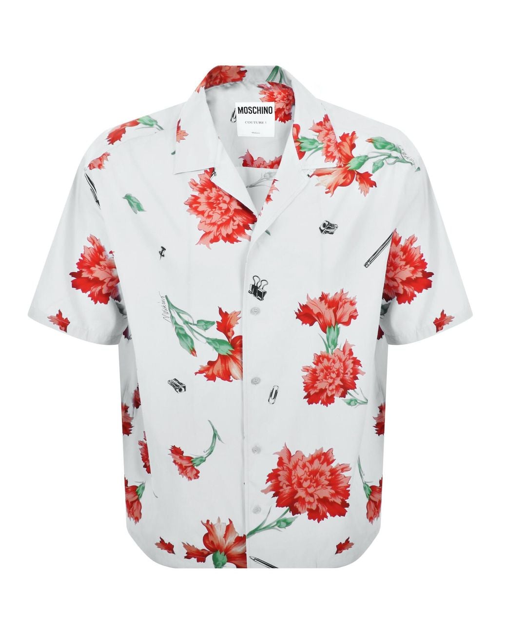 Moschino Red Short Sleeve Shirt Off for men